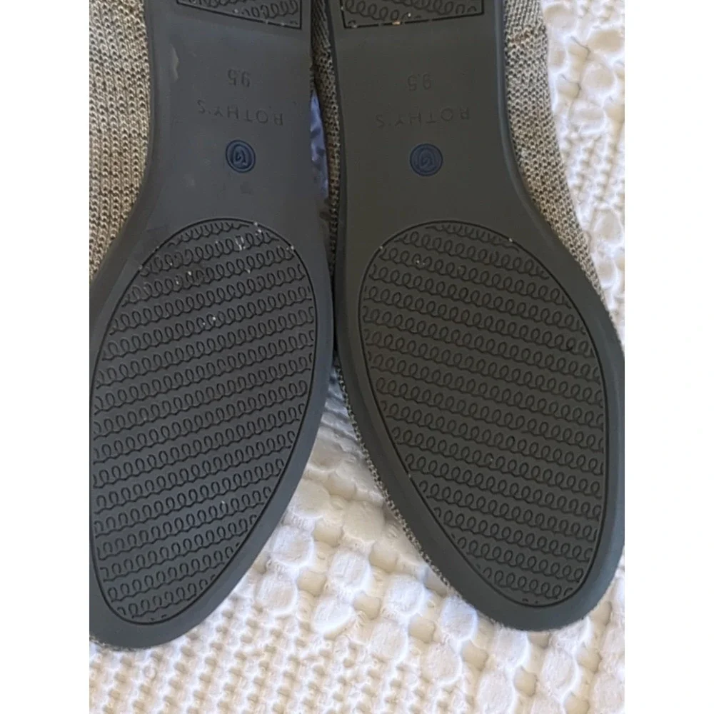 Rothy's The Loafer Gray Stripe Taupe Heather‎ Gray Sz 9.5